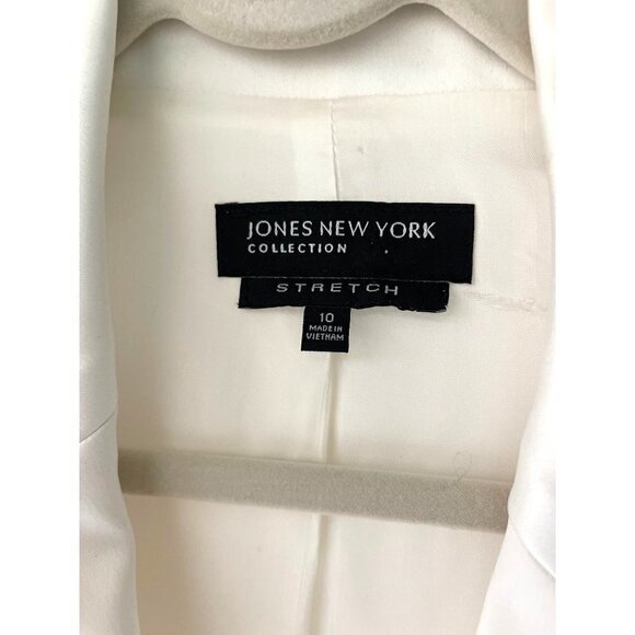 Jones New York Collection Suit Jacket Womens Size 10 Double Breasted White - Picture 4 of 12
